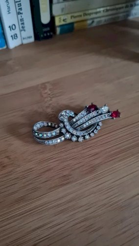 Broche vintage avec strass Boréale années 50