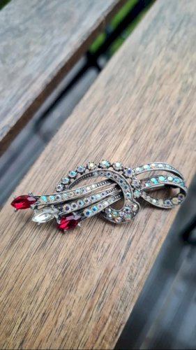 Broche vintage avec strass Boréale années 50