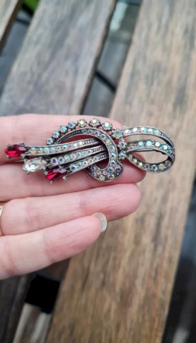 Broche vintage avec strass Boréale années 50