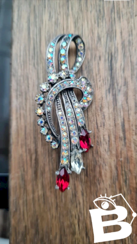 Broche vintage avec strass Boréale années 50