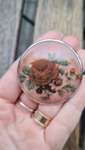 Vintage enamel brooch Michel Le Brun