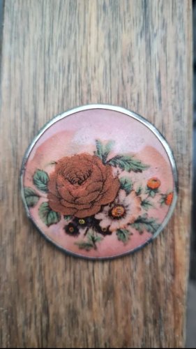 Broche vintage émaillée Michel Le Brun