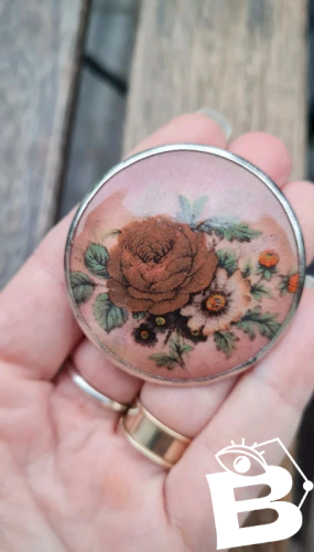 Broche vintage émaillée Michel Le Brun