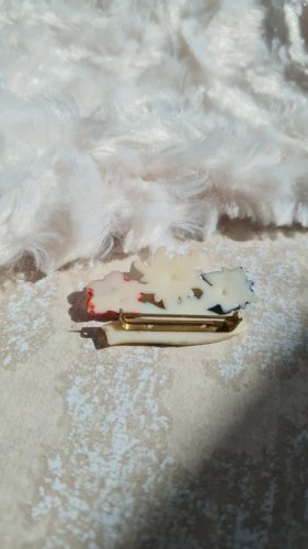 Broche vintage en celluloïd souvenir années 50/60 fleurs edelweiss