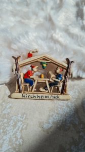 Broche vintage en celluloïd souvenir années 50/60