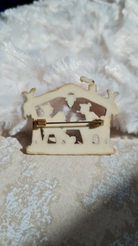 Broche vintage en celluloïd souvenir années 50/60