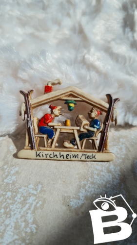 Broche vintage en celluloïd souvenir années 50/60