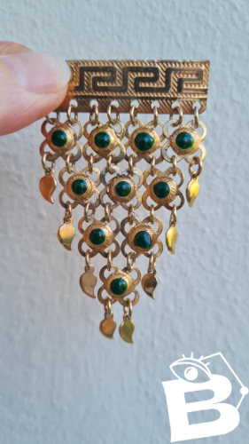 Broche vintage grecque - broche articulée fantaisie- broche orientale