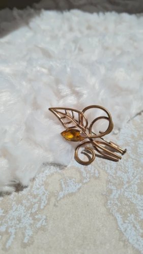 Broche vintage strass champagne