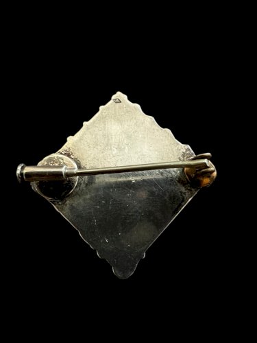 Broche Xixe Siècle Ancienne D’époque Argent Massif Scene Galante France Unisexe