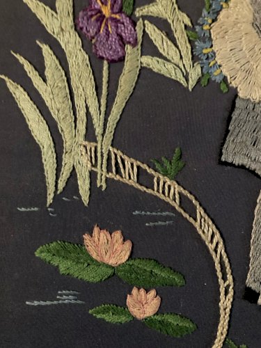 Broderie 1900 Art Nouveau Deca Fil Tissu Papier À Identifier Brodé Homme Costume