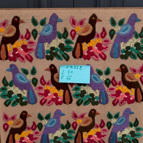 Broderie tapisserie en couleur Parade d'Oiseaux Jean-Yves Rocher 1960 L9222