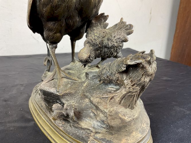 Bronze animalier de Ferdinand Pautrot (1832-1874) Perdrix époque XIXème