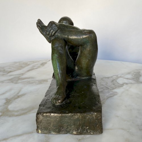 Bronze Art Déco 1930 femme nue Marius Léon Cladel cire perdue J. Pannini M3402