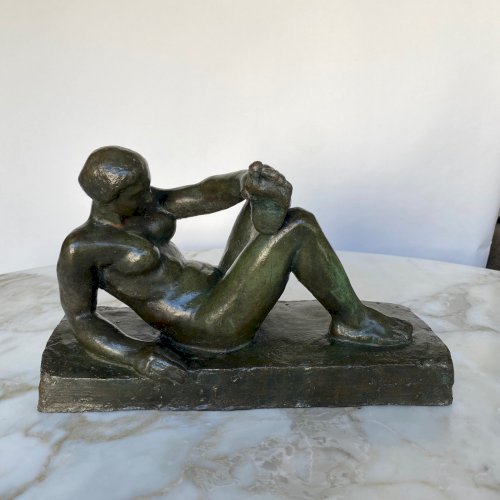 Bronze Art Déco 1930 femme nue Marius Léon Cladel cire perdue J. Pannini M3402