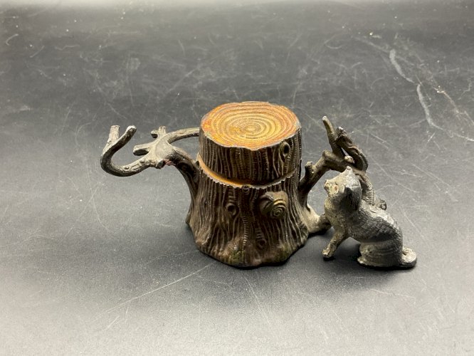 bronze de Vienne dlg Franz Bergmann , encrier chat Plomb de Nuremberg.