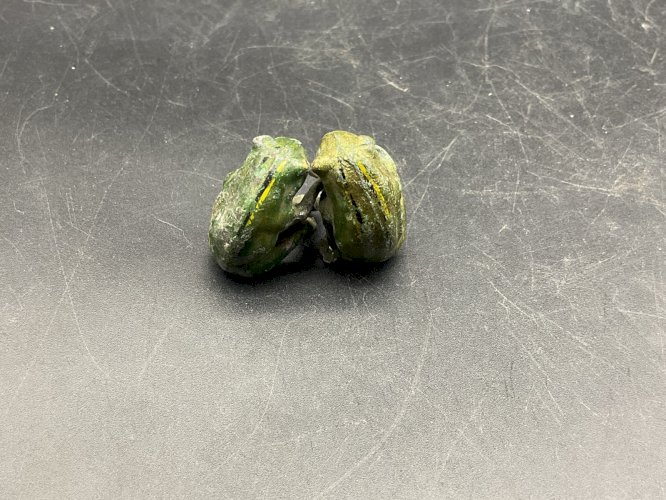 bronze de Vienne - Plomb De Nuremberg animalier grenouille qui fume .