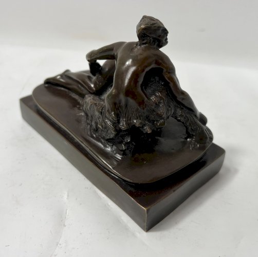 Bronze érotique a patine brune "S.M " XIX siècle