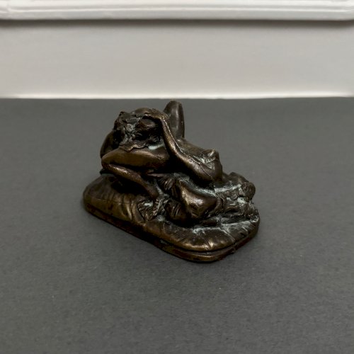 Bronze érotique XIXe représentant un couple de femmes patine chocolatée M3946