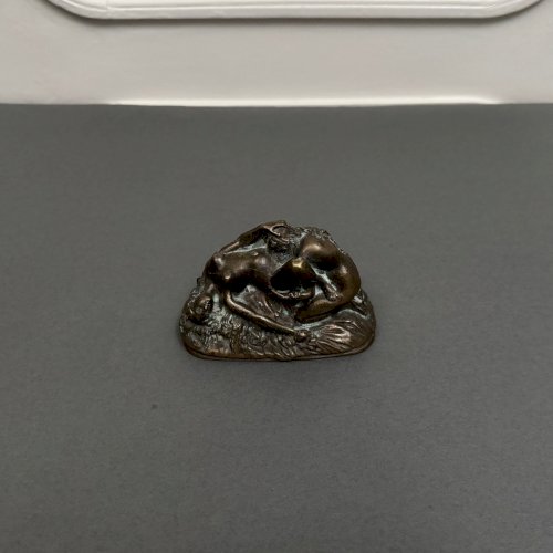 Bronze érotique XIXe représentant un couple de femmes patine chocolatée M3946