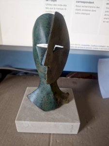 Cubist bronze face Michel Guia