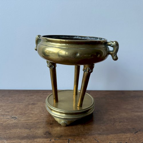 Brûle-parfum en bronze Vietnam pied tripode début XXe M3525
