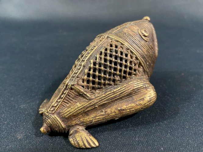 Brûle-parfum tribal Dhokra en bronze Inde, Chhattisgarh, Bastar, Odisha, Bengale