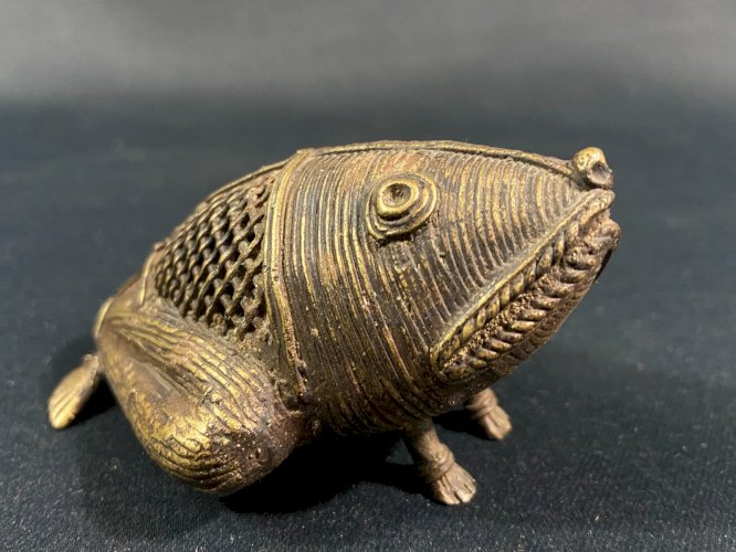 Brûle-parfum tribal Dhokra en bronze Inde, Chhattisgarh, Bastar, Odisha, Bengale