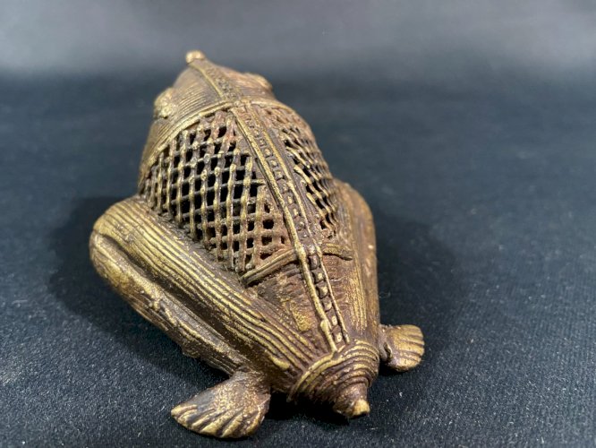 Brûle-parfum tribal Dhokra en bronze Inde, Chhattisgarh, Bastar, Odisha, Bengale