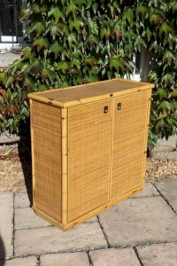 2-door rattan buffet by Dalvera, design Italy, 1970