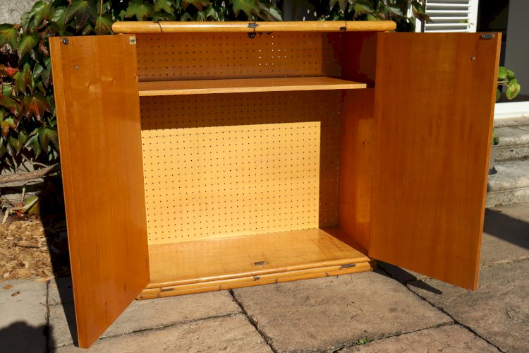 Buffet 2 portes en rotin par Dalvera design Italie, 1970