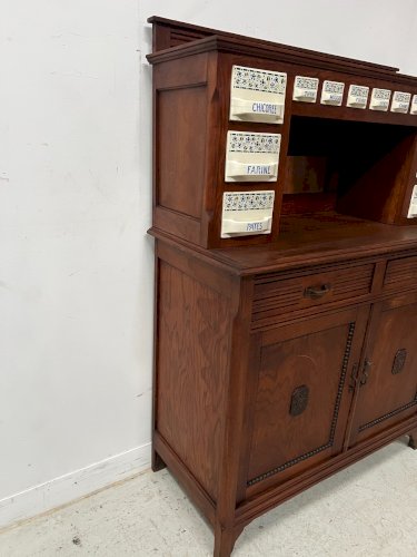 Buffet a épices de cuisine en bois naturel XX siècle