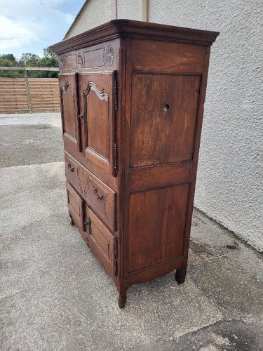 BUFFET ARMOIRE EN CHENE AVEC 4 PORTES ET 1 TIROIR DU XVIII ème SIECLE
