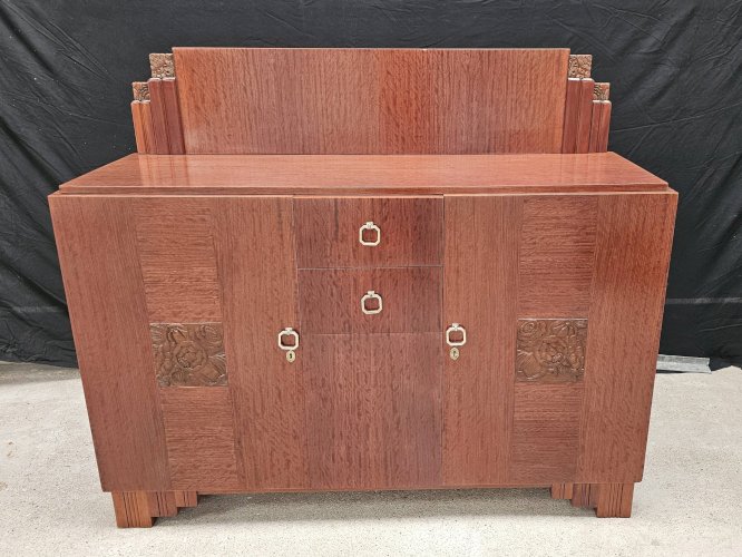 Buffet Art Déco de Saddier & Fils en palissandre massif et placage
