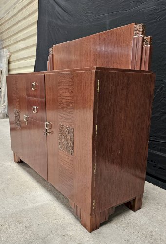 Buffet Art Déco de Saddier & Fils en palissandre massif et placage