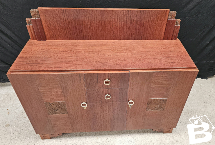 Buffet Art Déco de Saddier & Fils en palissandre massif et placage