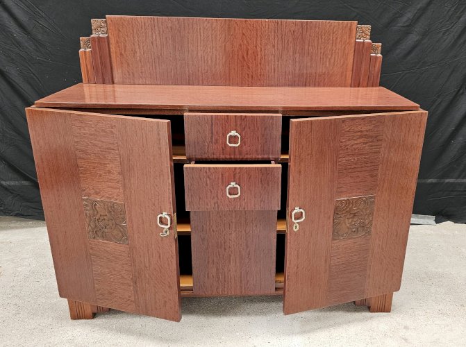 Buffet Art Déco de Saddier & Fils en palissandre massif et placage