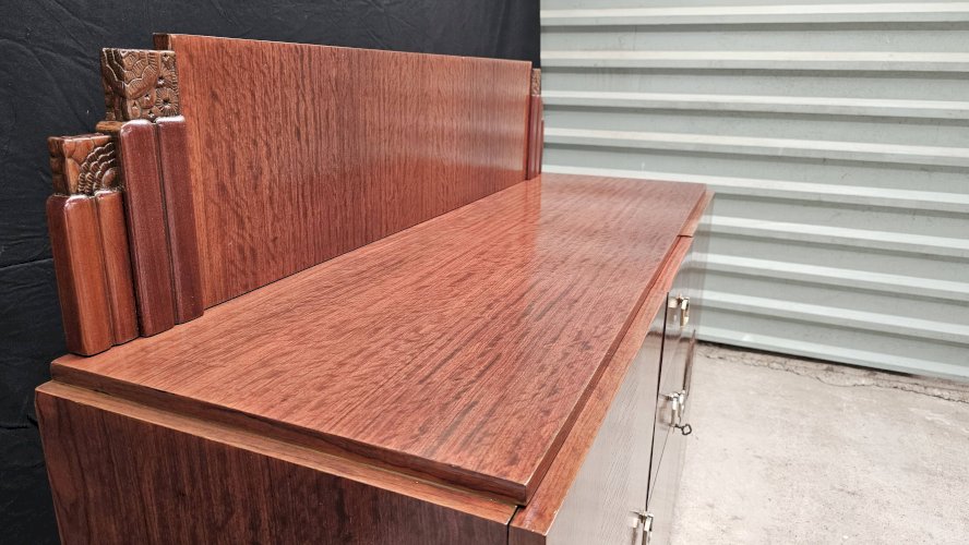 Buffet Art Déco de Saddier & Fils en palissandre massif et placage