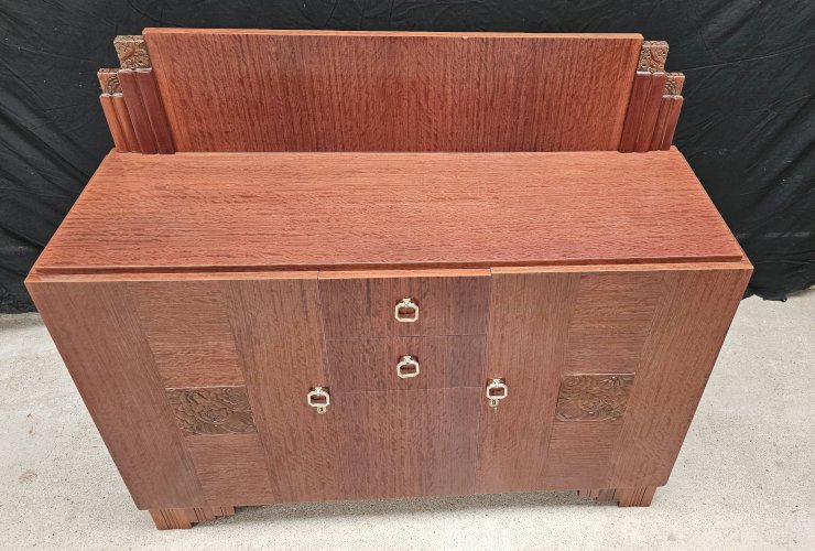 Buffet Art Déco de Saddier & Fils en palissandre massif et placage