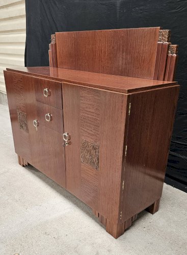 Buffet Art Déco de Saddier & Fils en palissandre massif et placage