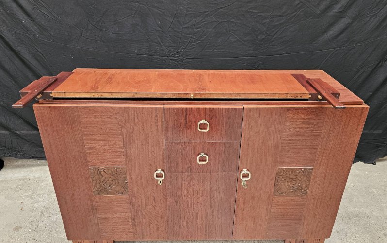 Buffet Art Déco de Saddier & Fils en palissandre massif et placage