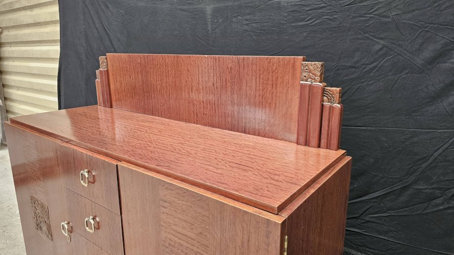 Buffet Art Déco de Saddier & Fils en palissandre massif et placage