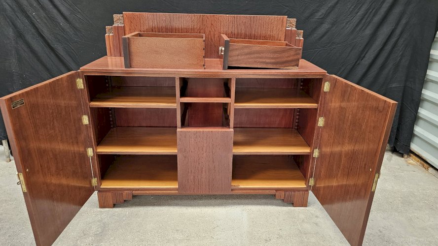 Buffet Art Déco de Saddier & Fils en palissandre massif et placage