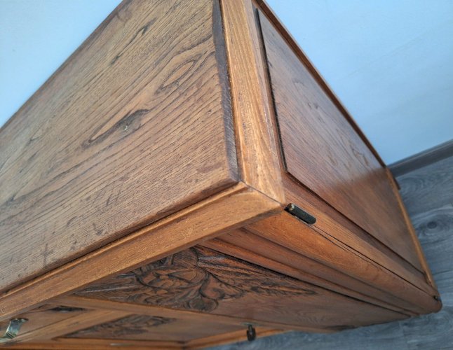 Buffet art déco plateau bois, meuble vaisselier ancien