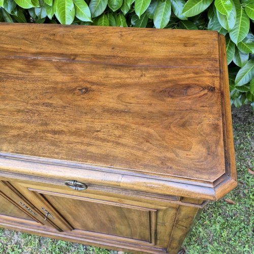 Buffet bas ancien fin XIX° noyer 2 portes 2 tiroirs Louis Philippe