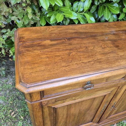 Buffet bas ancien fin XIX° noyer 2 portes 2 tiroirs Louis Philippe