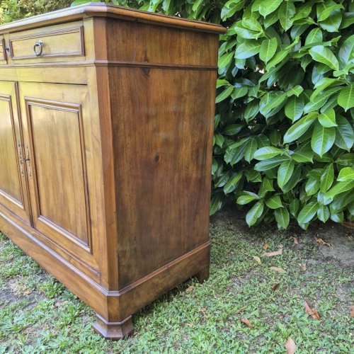 Buffet bas ancien fin XIX° noyer 2 portes 2 tiroirs Louis Philippe