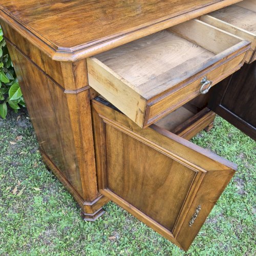 Buffet bas ancien fin XIX° noyer 2 portes 2 tiroirs Louis Philippe