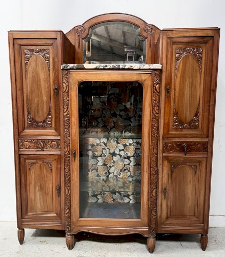 Buffet d'époque Art Déco en noyer massif XX siècle