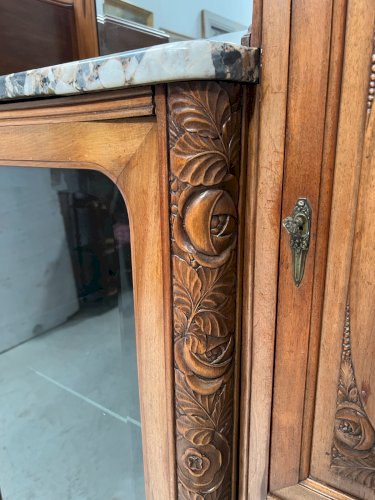 Buffet d'époque Art Déco en noyer massif XX siècle